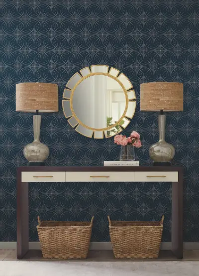 Starlight Wallpaper - Navy/Silver