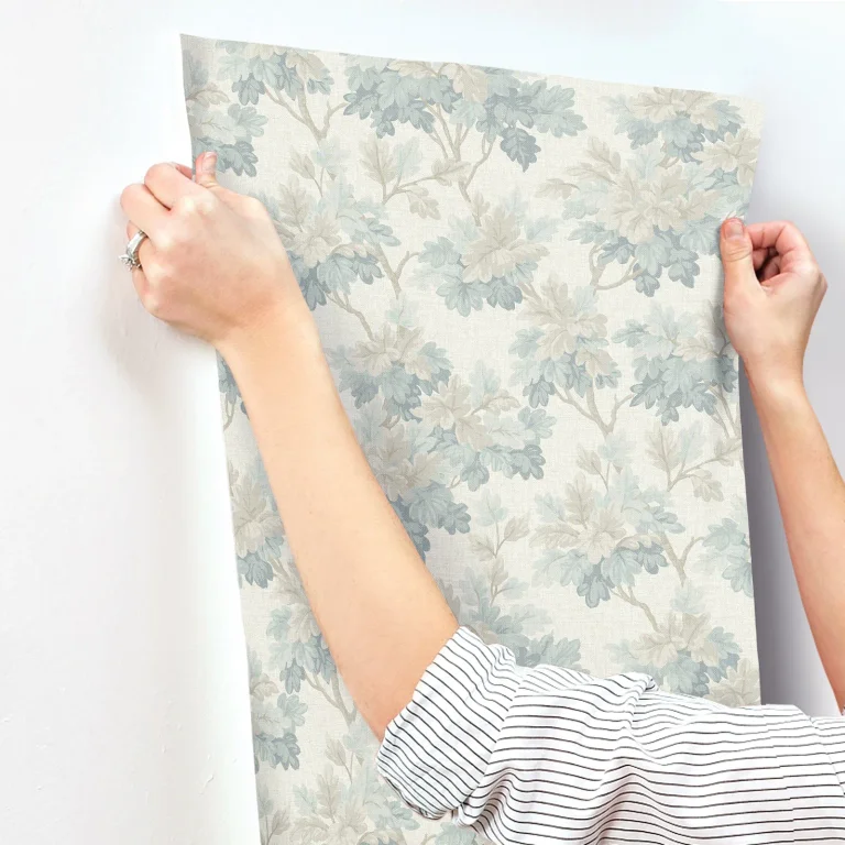 Oakcliff Leaf Trail Wallpaper - Blue — Ảnh 2