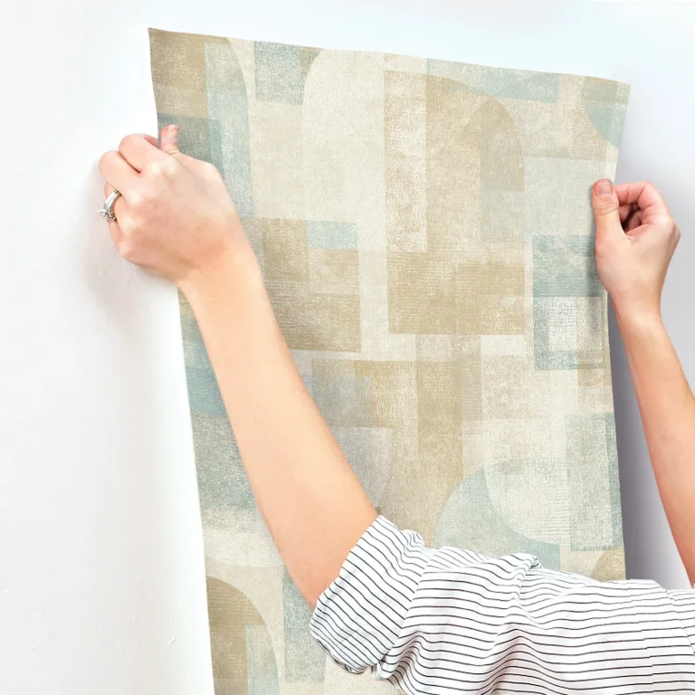 Chesapeake Cassandra Block Geometric Wallpaper - Teal — Image 2