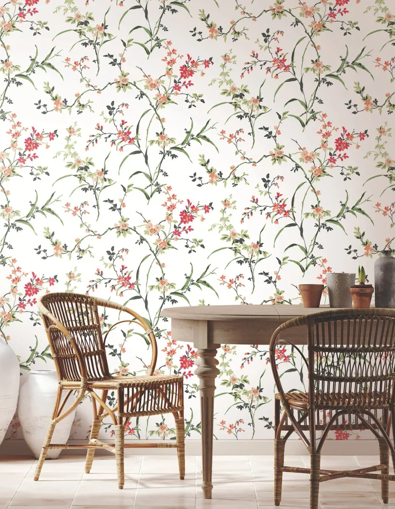 Blossom Branches Wallpaper - White/Red — Ảnh 6