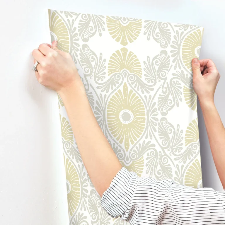Villa Embellished Ogee Wallpaper - Yellow — Ảnh 6