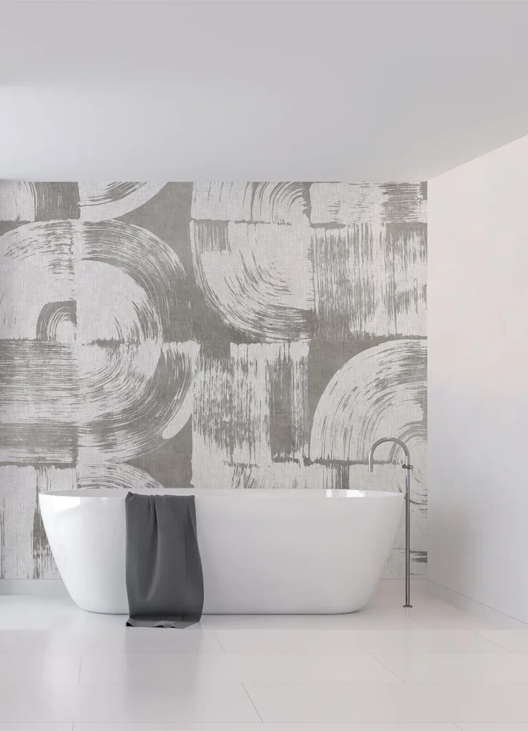 Brushstrokes Wall Mural - Dove Grey — Ảnh 8