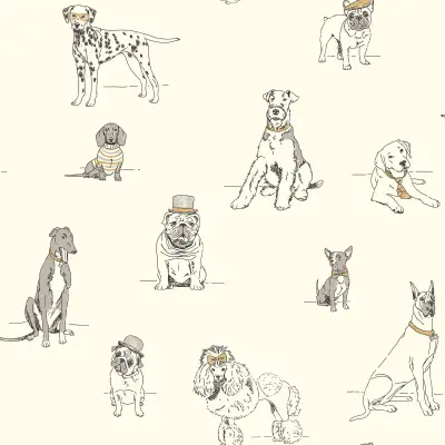 Dog's Life Wallpaper - Silver/Gold