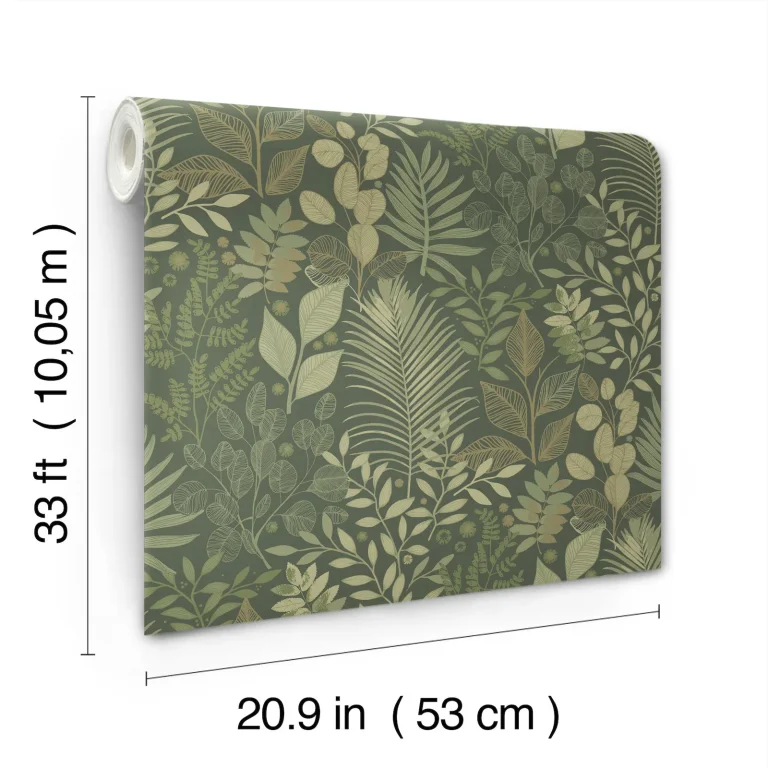 Ängslycka Forest Botanicals Wallpaper - Dark Green — Image 2