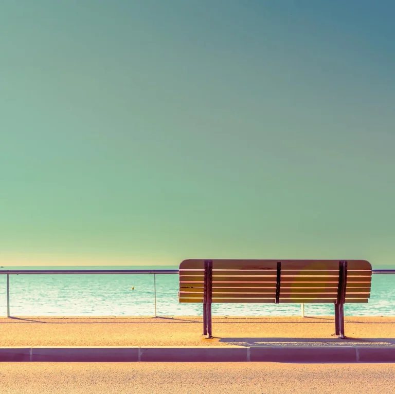 Bench And Sea - Wall Mural 5139 - 4 Panel - 192cm x 260cm — Ảnh 4