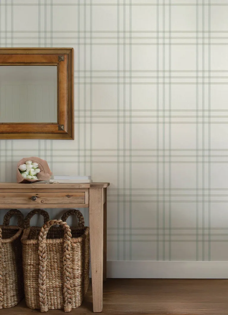 Chesapeake Fletcher Plaid Wallpaper - Aqua — Ảnh 4