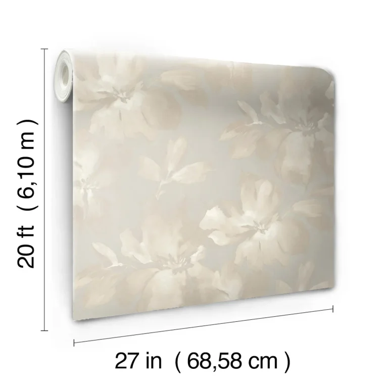 Candice Olson Midnight Blooms Peel and Stick Wallpaper - Neutral — Ảnh 3
