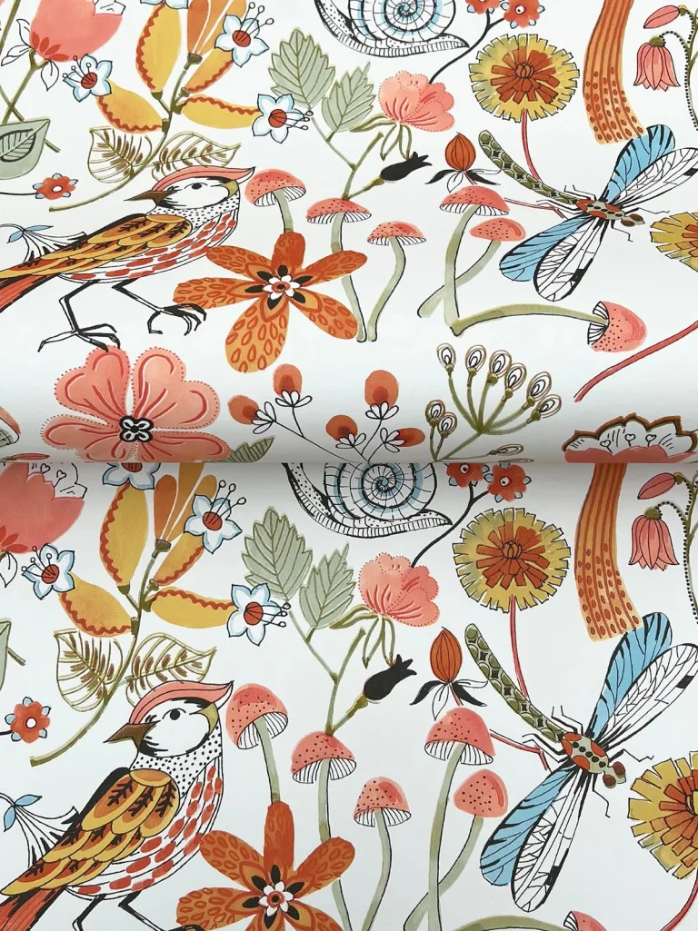 Wonder Woodland Animals Wallpaper - Coral — Ảnh 3