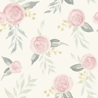 Magnolia Home Watercolor Roses Peel and Stick — Gala Pink
