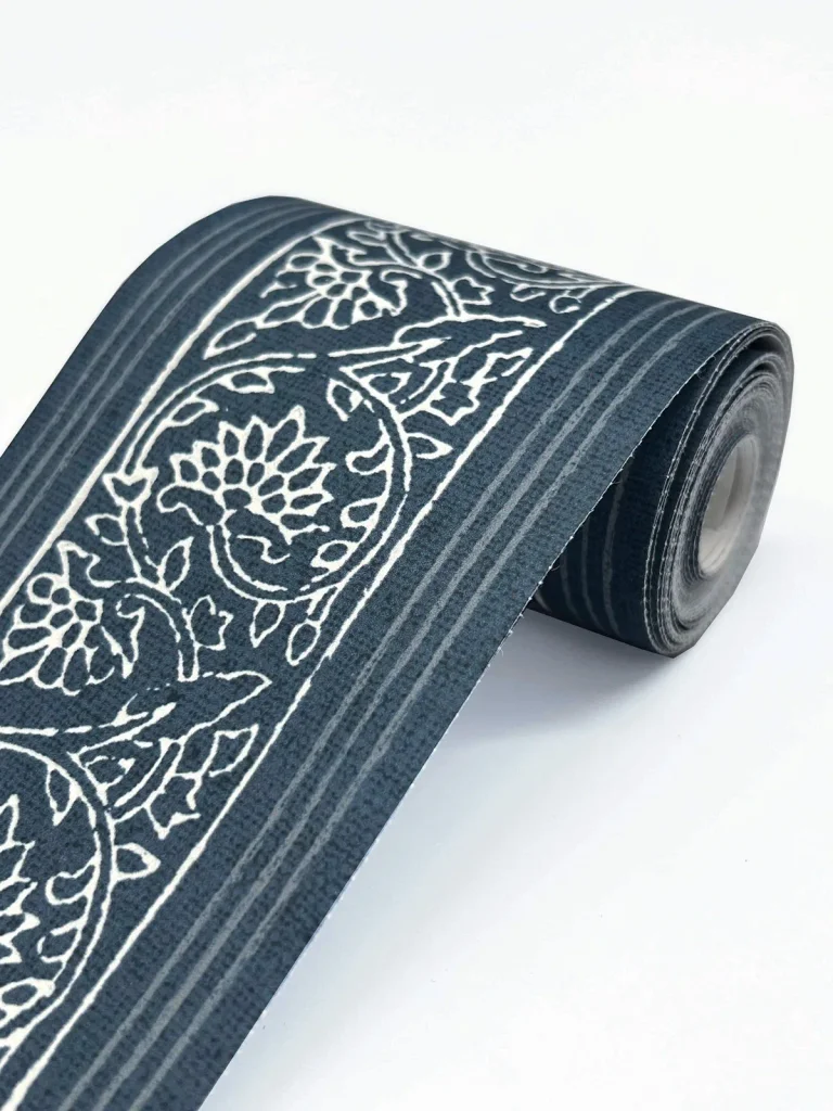 Chesapeake Carved Floral Border Trim Wallpaper Border - Blue — Ảnh 3