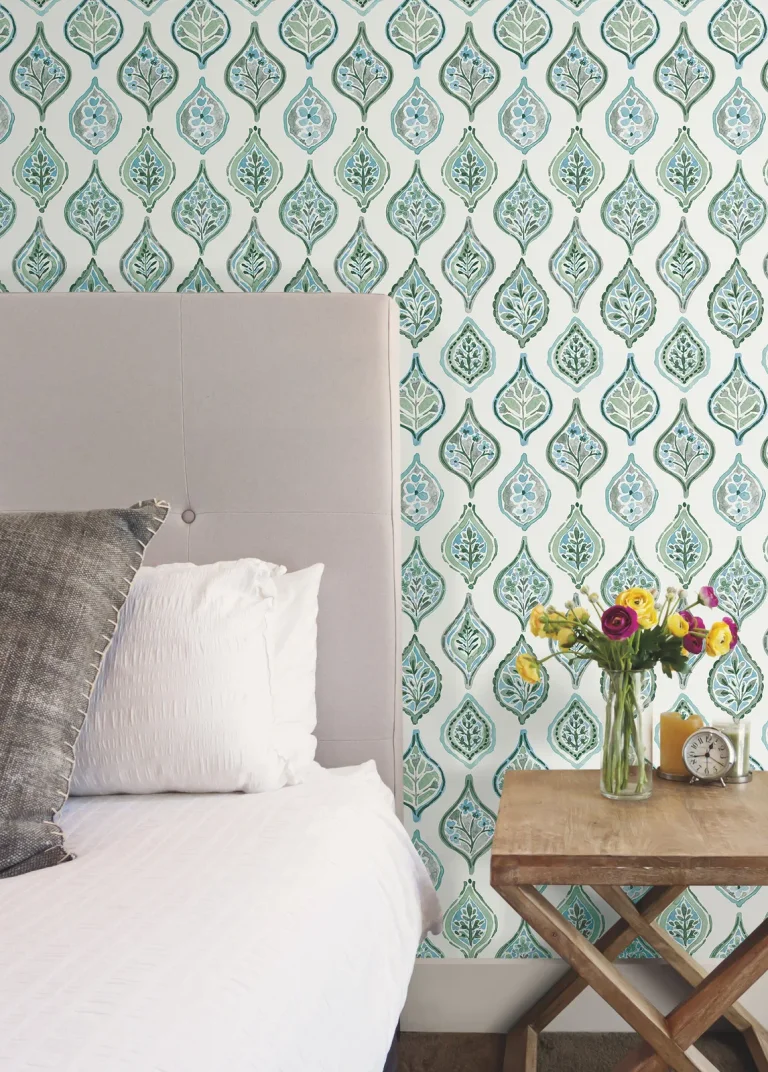 Marketplace Motif Wallpaper - Pale Grey/Green — Ảnh 4
