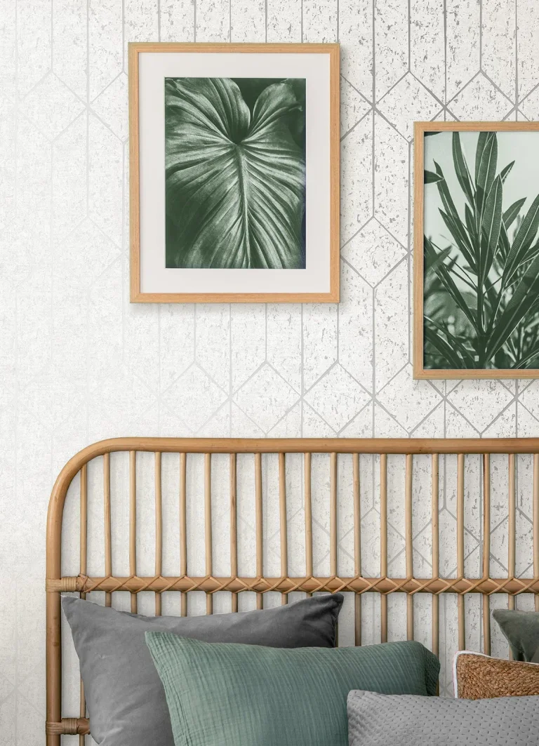 Hayden Concrete Trellis Wallpaper - White — Ảnh 3