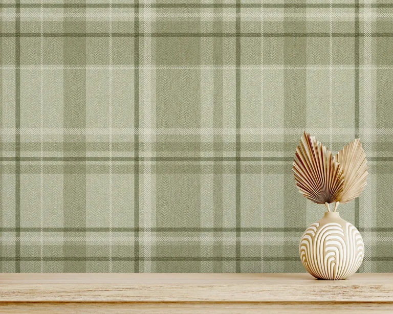 Harris Plaid Chevron Wallpaper - Green — Ảnh 5