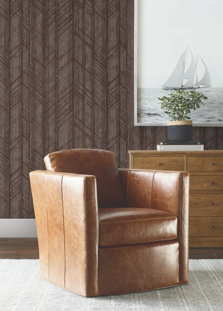 Ronald Redding Winthrop Geometric Wallpaper - Merlot — Ảnh 2