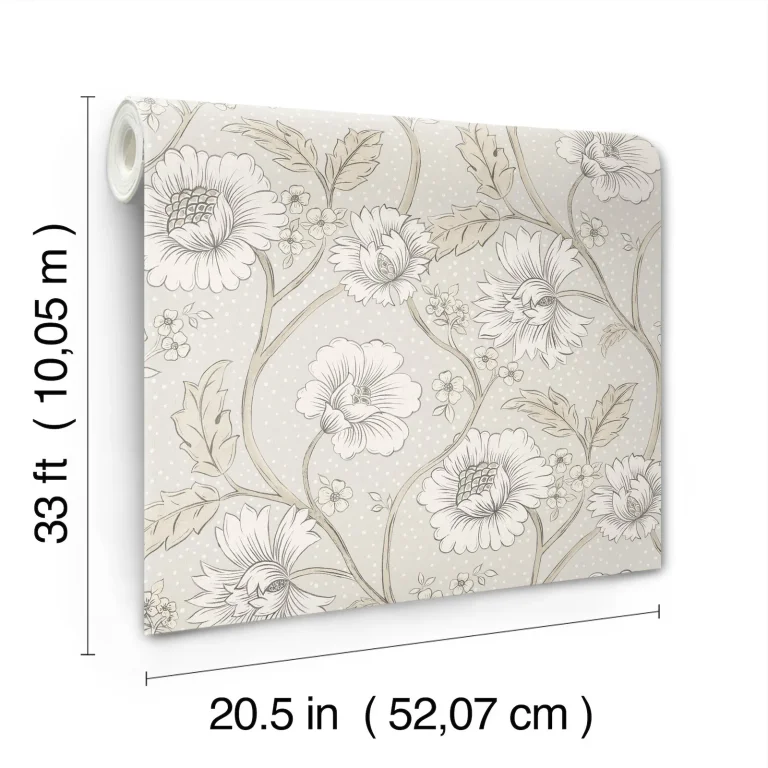 Chesapeake Hazel Floral Trail Wallpaper - Grey — Image 2