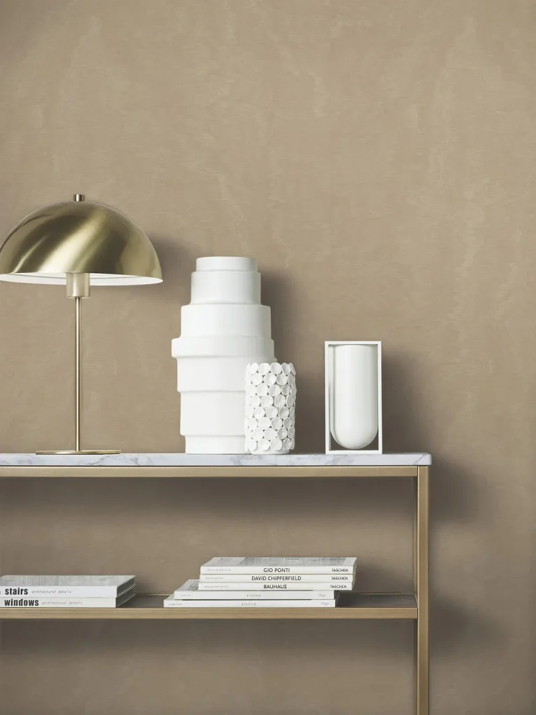 Shimmering Moire Textured Wallpaper - Taupe — Ảnh 2