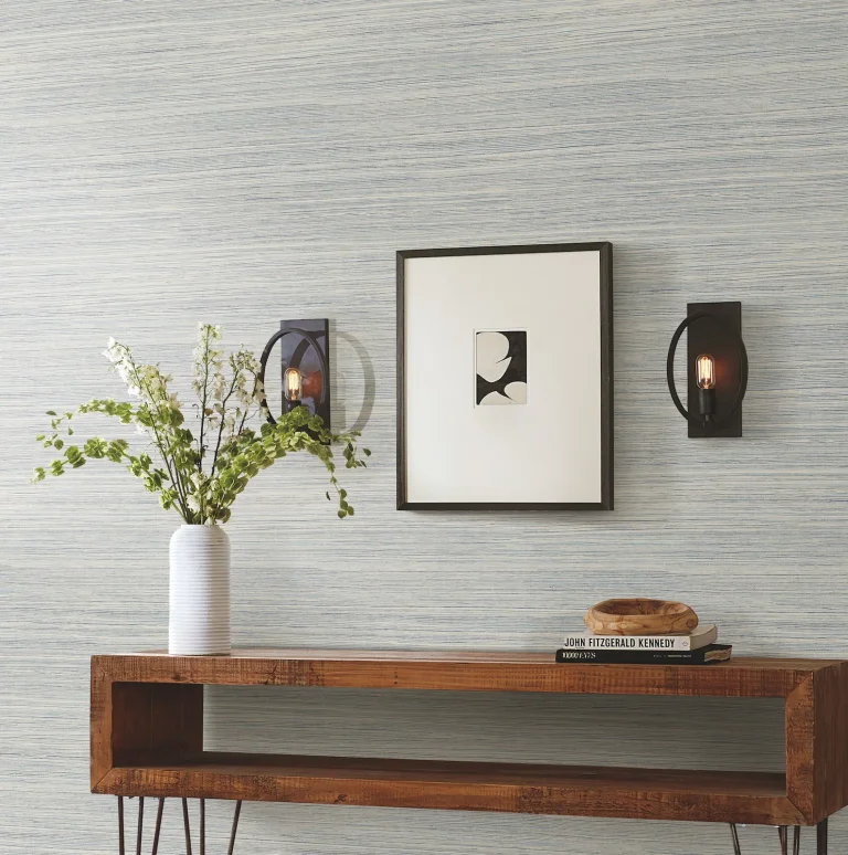 Cattail Weave Peel and Stick Wallpaper - Blue — Ảnh 8