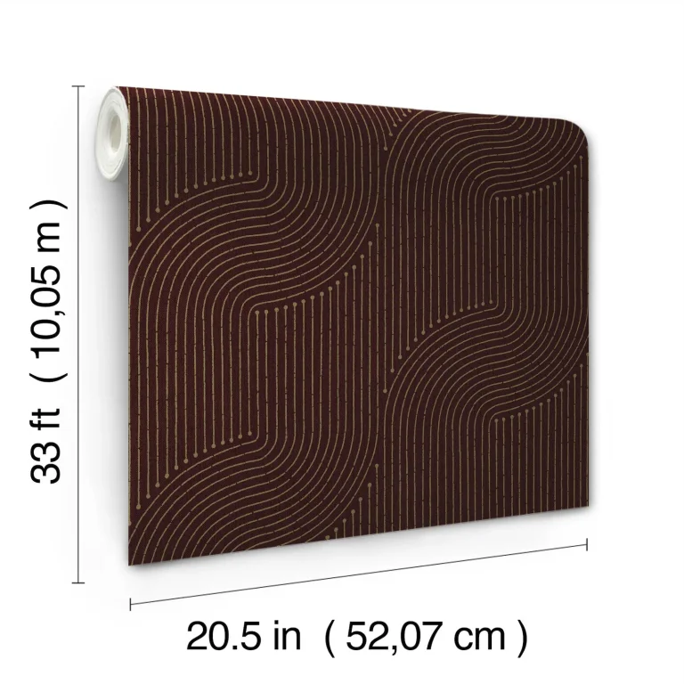 Braddock Rhythmic Flow Wallpaper - Merlot — Image 7