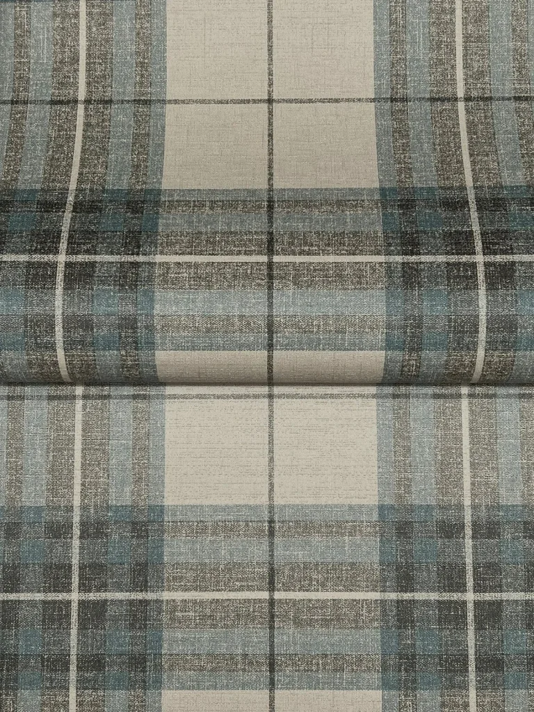 Chesapeake Cabin Check Plaid Wallpaper - Teal — Ảnh 7