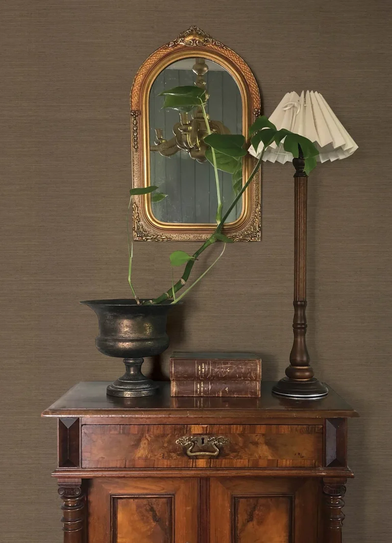 Chris Loves Julia Mycroft Grasscloth Wallpaper - Chestnut — Ảnh 4