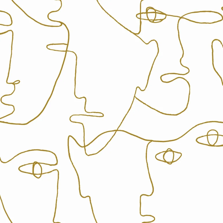 Pablo Portraits Peel and Stick Wallpaper - Gold — Ảnh 2