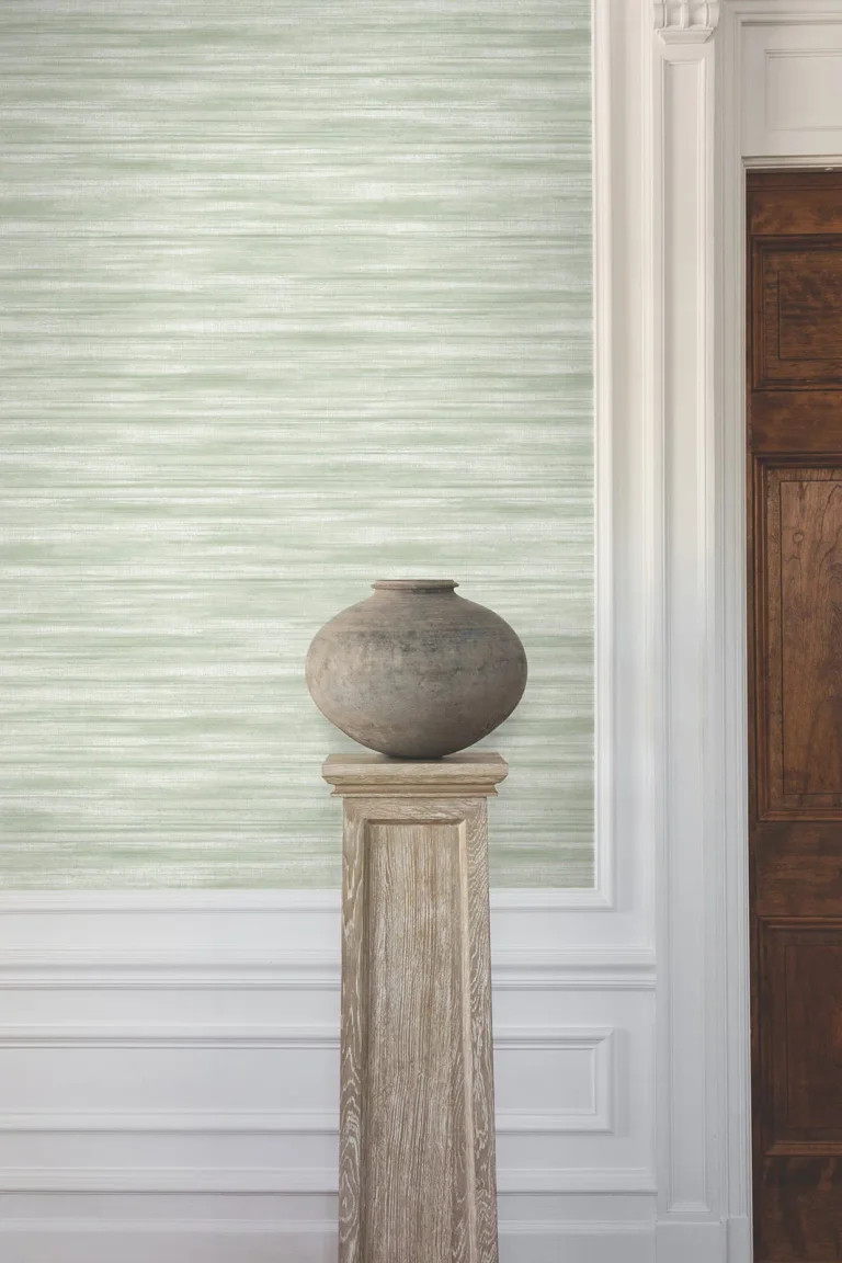 Ronald Redding Brushed Linen Wallpaper - Green — Ảnh 4