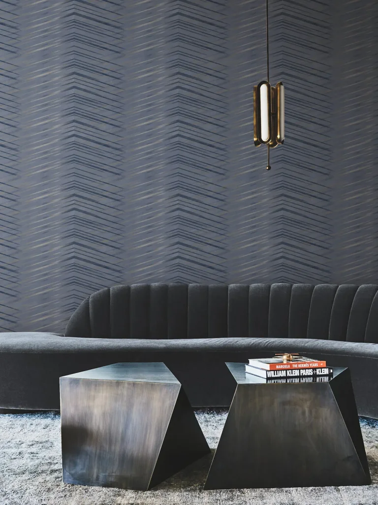 Candice Olson Glistening Chevron Wallpaper - Navy — Ảnh 2