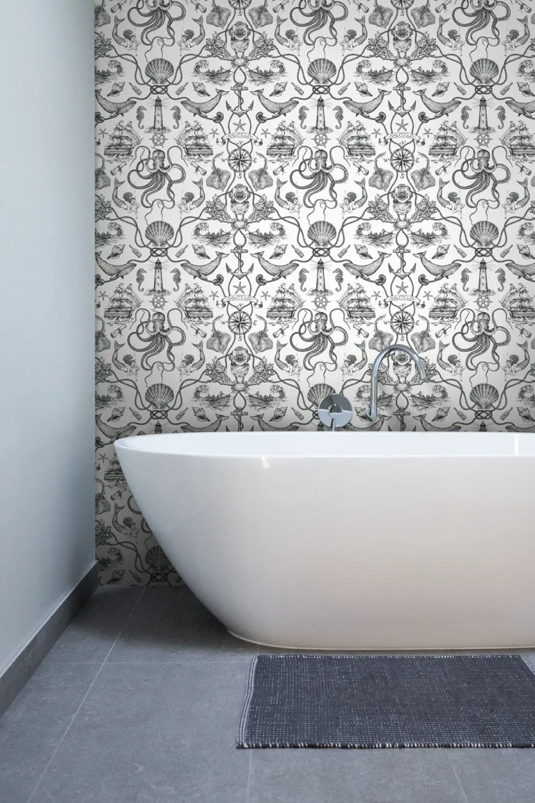 Deep Sea Toile Wallpaper - Black — Ảnh 3