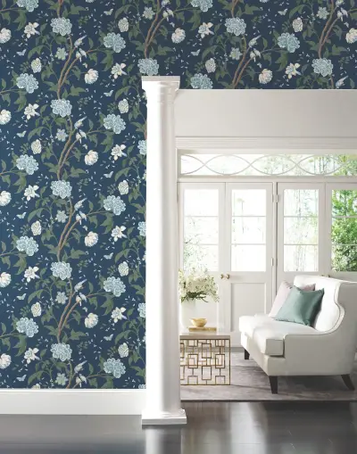 Teahouse Floral — Navy