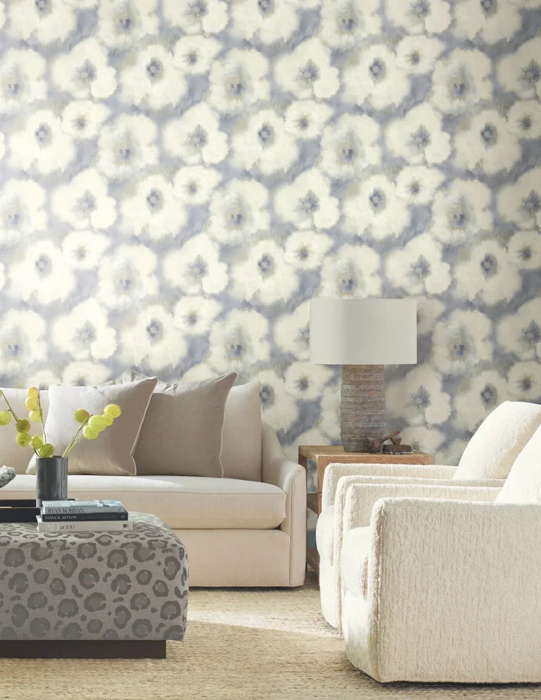 Candice Olson Blended Floral Wallpaper - Blue — Image 5
