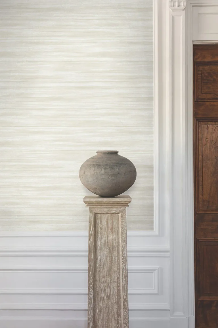 Ronald Redding Brushed Linen Wallpaper - White — Ảnh 2