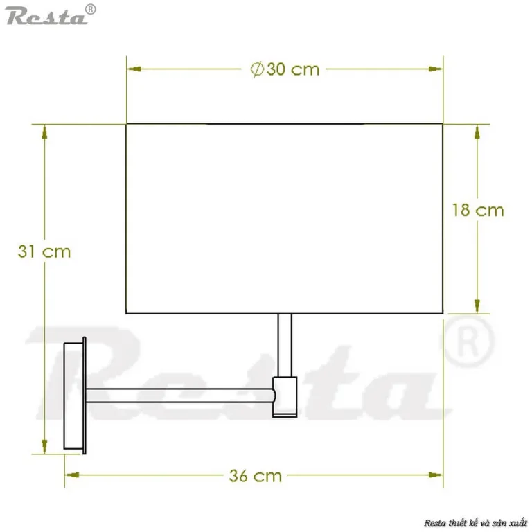Đèn treo tường Resta 22 - Màu đỏ — Ảnh 3