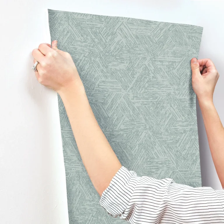 Retreat Quilted Geometric Wallpaper - Denim — Ảnh 4