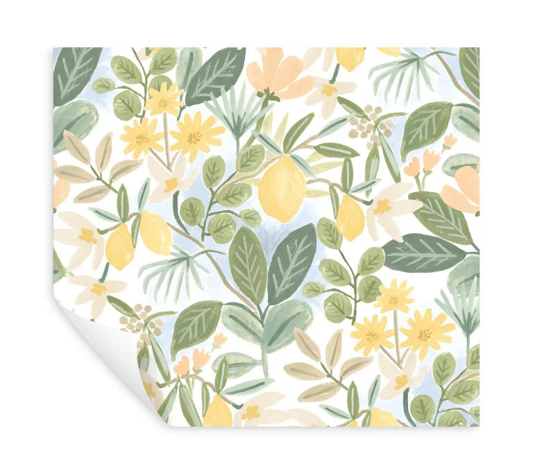 Rifle Paper Co. Amalfi Peel and Stick Wallpaper - Blush and Green