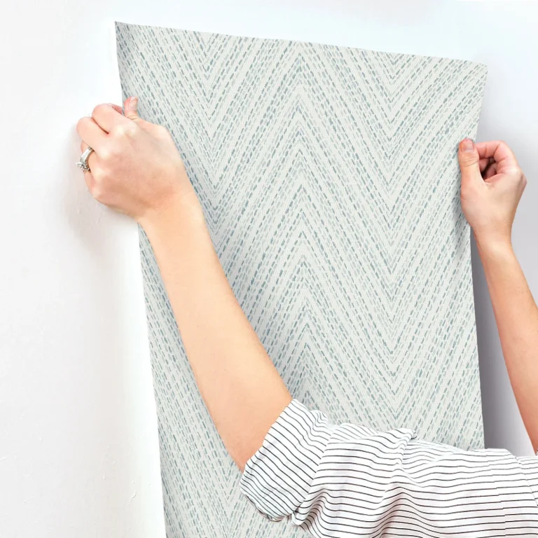 Lainey Stitched Chevron Wallpaper - Blue — Ảnh 4