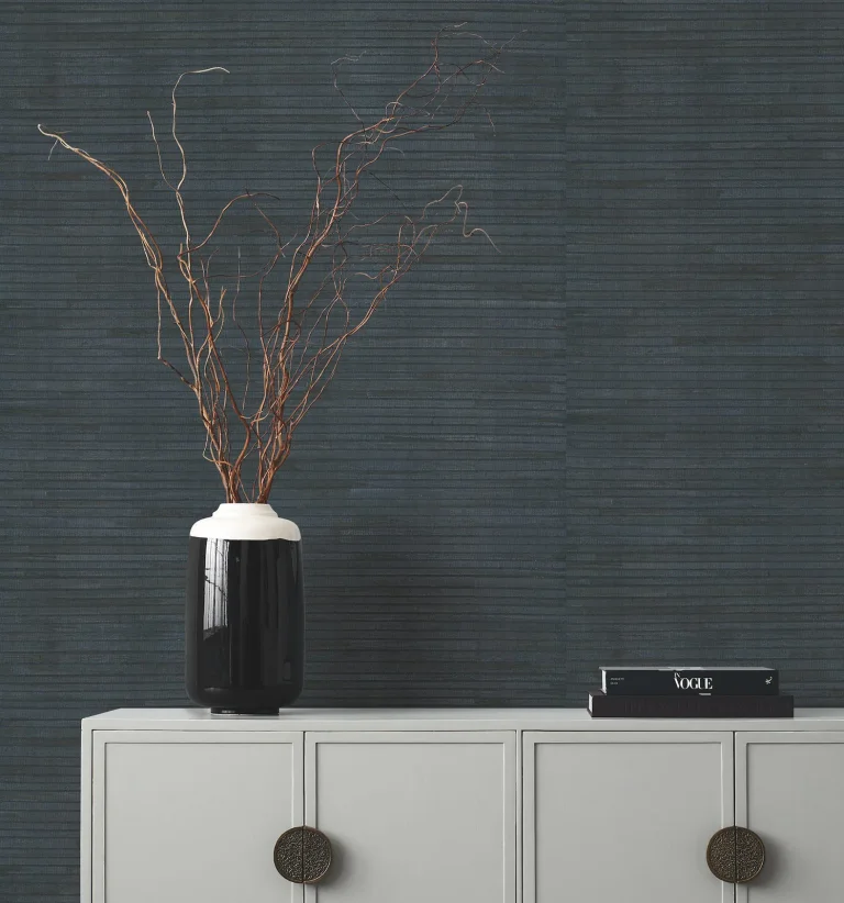 Ronald Redding Hyacinth Leaf Wallpaper - Navy — Ảnh 3