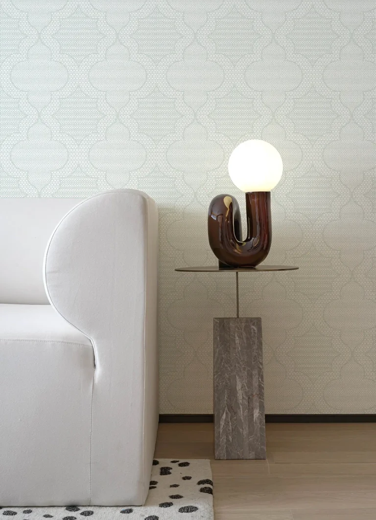 Ernest Quilted Quatrefoil Wallpaper - Turquoise — Ảnh 3