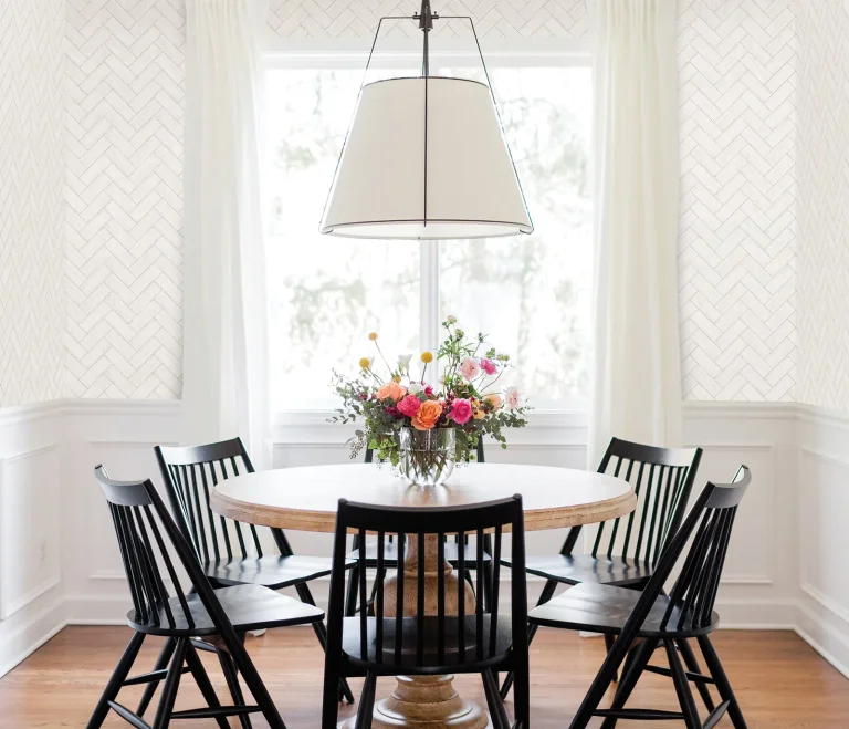 Chesapeake Kaliko Wood Herringbone Wallpaper - Pearl — Ảnh 3