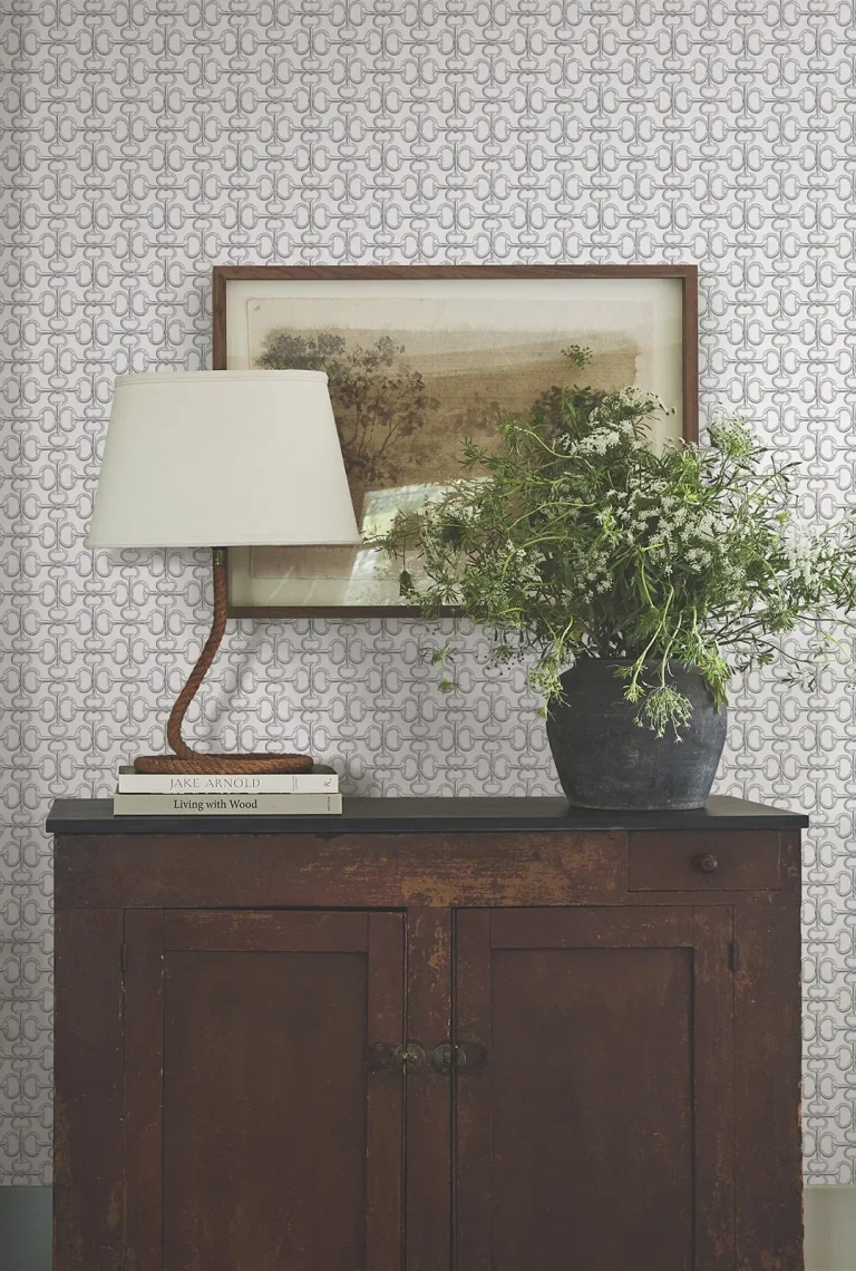 Ronald Redding Polo Horse Bits Wallpaper - White