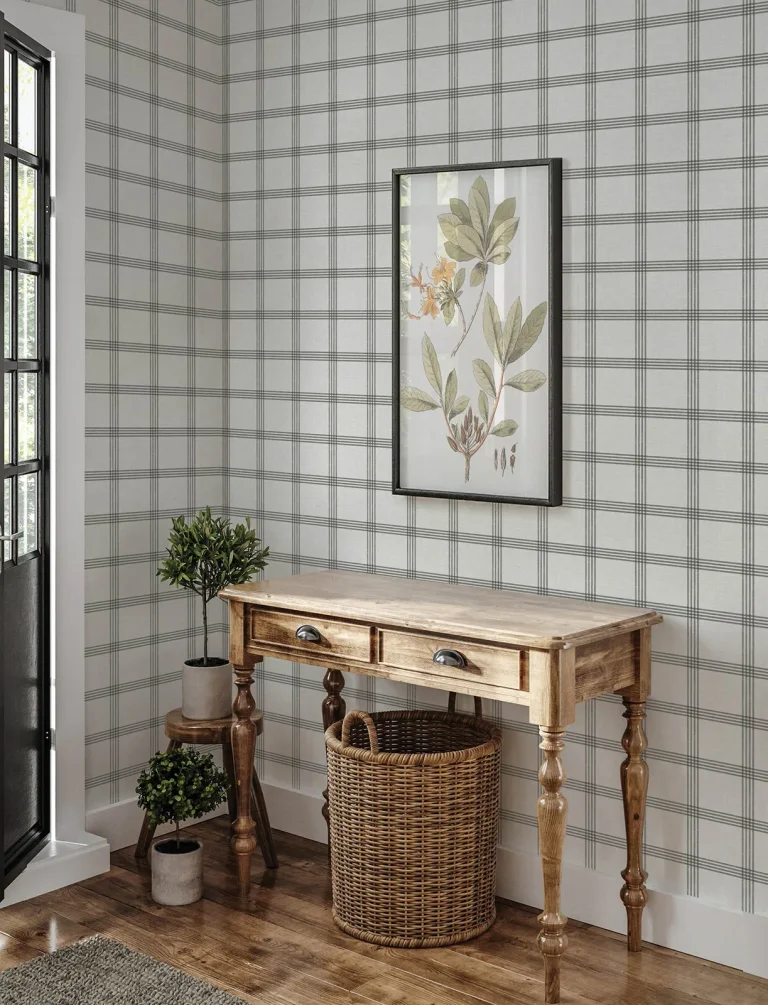 Chesapeake Twain Plaid Wallpaper - Charcoal