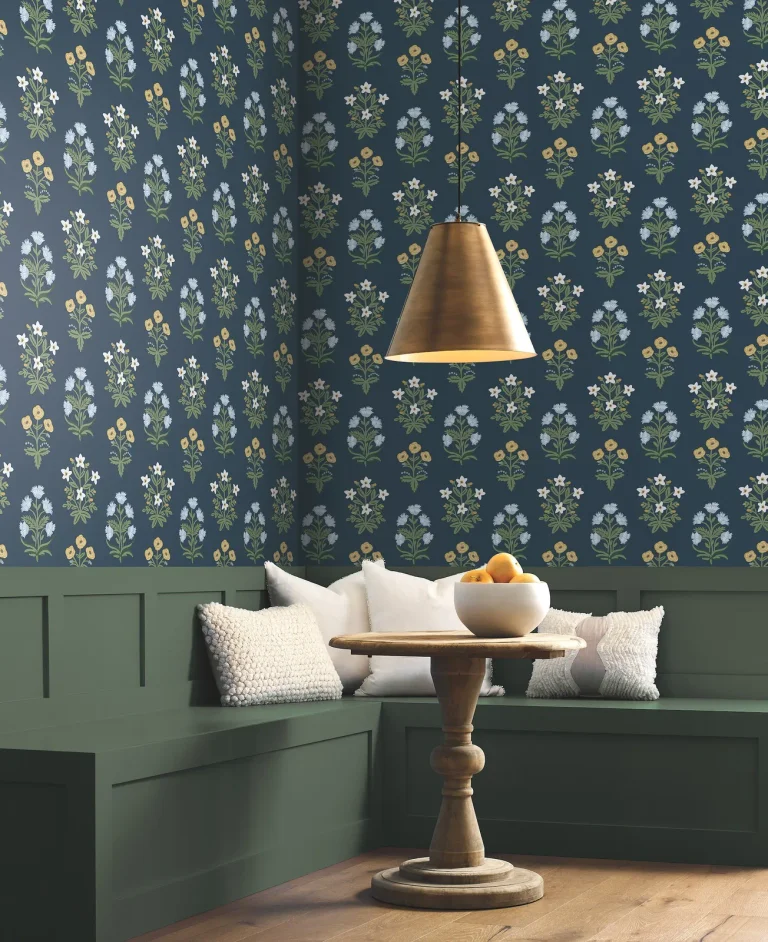 Rifle Paper Co. Mughal Rose Wallpaper - Navy — Ảnh 3