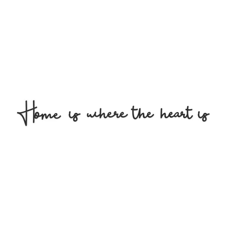 3D Wooden Home Is Where The Heart Is Motif - black — Ảnh 2
