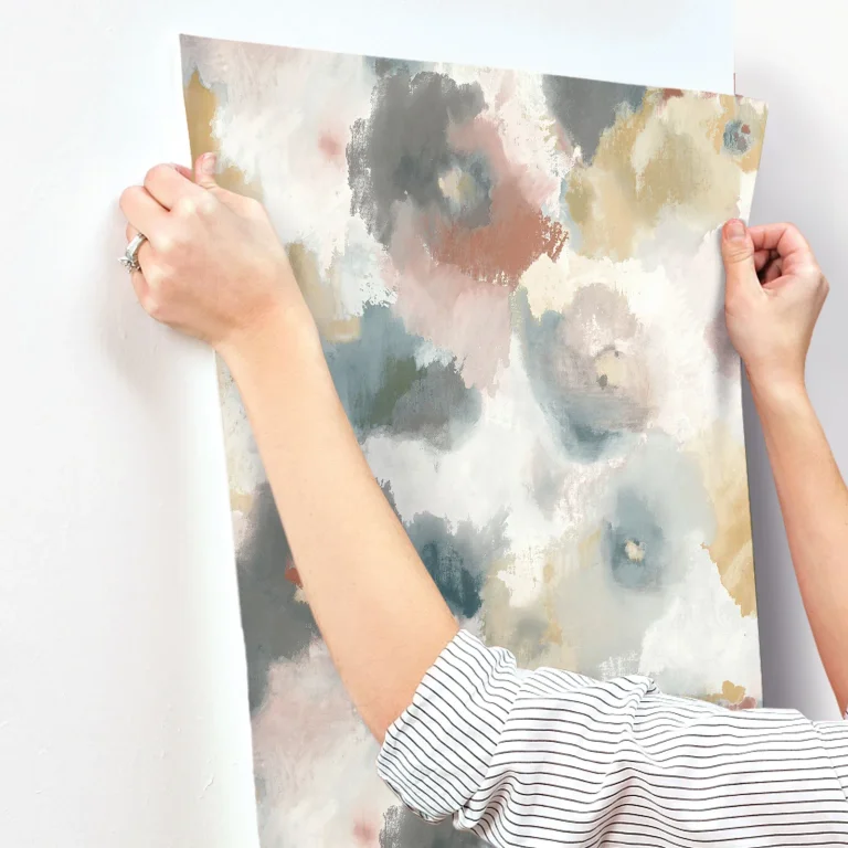 Impressionist Floral Wallpaper - Copper/Blue — Ảnh 7