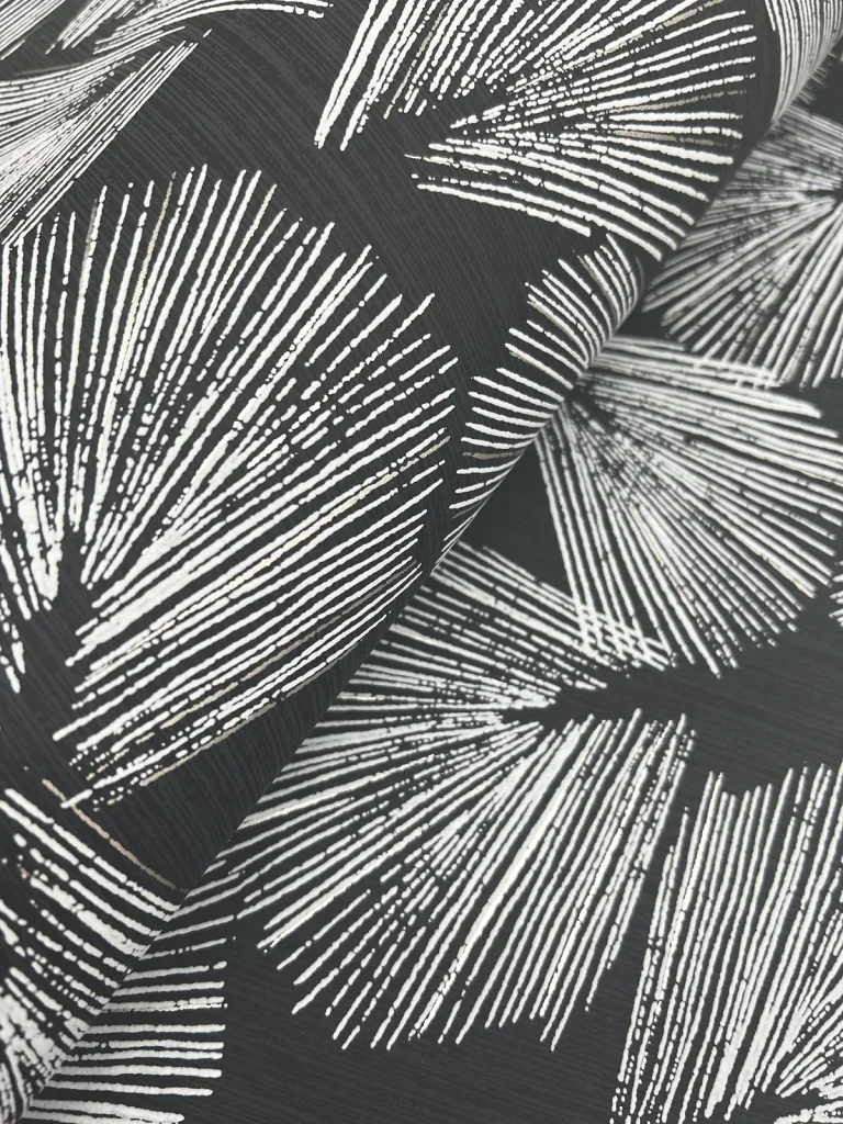 Elora Leaf Wallpaper - Black