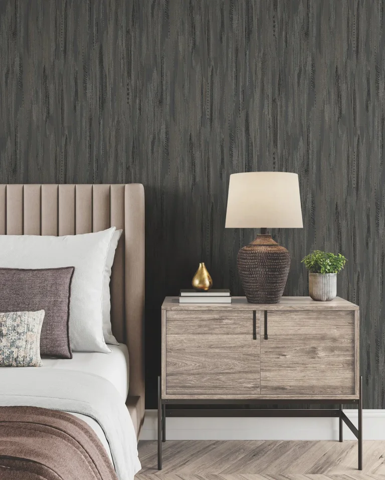 Ronald Redding Tribeca Texture Stripe Wallpaper - Charcoal — Ảnh 5