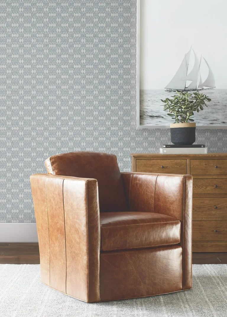 Ronald Redding Radcliffe Diamond Motif Wallpaper - Blue — Ảnh 4