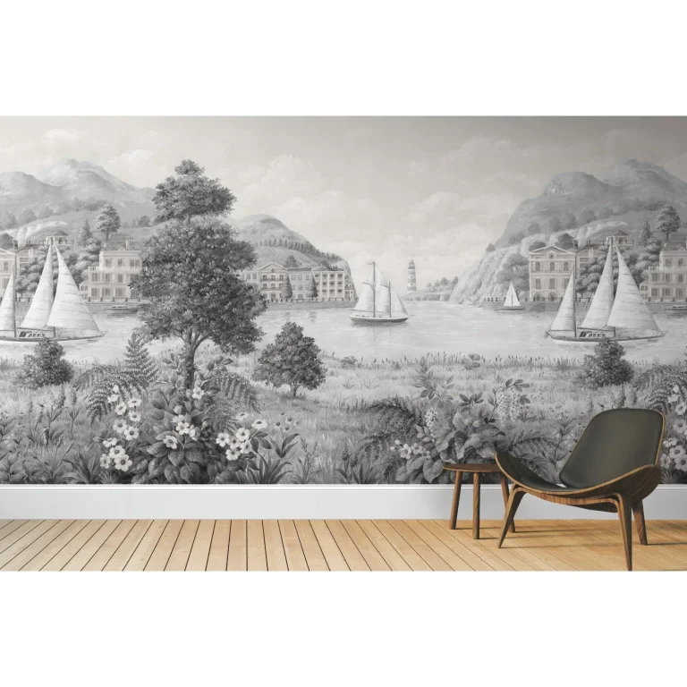 Safe Harbor Wall Mural - Neutral/Grey — Ảnh 2