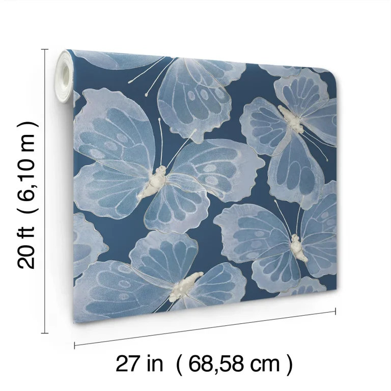 Monarch Peel and Stick Wallpaper - Blue/Glint — Ảnh 6
