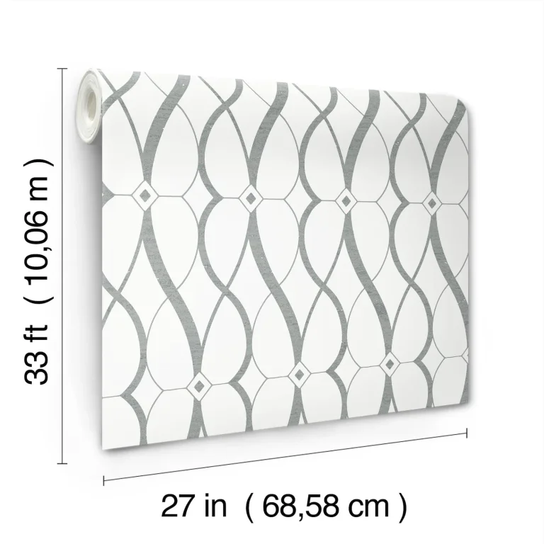 Graceful Geo Wallpaper - White/Silver — Ảnh 4