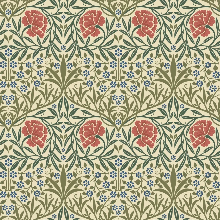 Oxford Union Floral Vines Wallpaper - Green — Ảnh 2